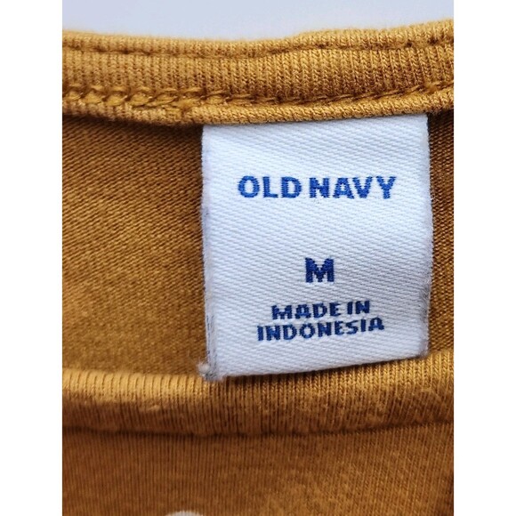 Old Navy Shift Dress Womens Medium Mustard Polka Dots Stretch Long Sleeves - Picture 4 of 8